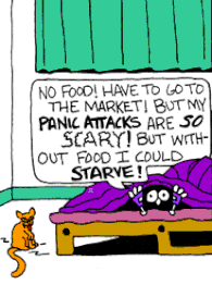 [Veronica] No food!  Have to go to the market!  But my PANIC ATTACKS are SO SCARY!  But without food I could STARVE!